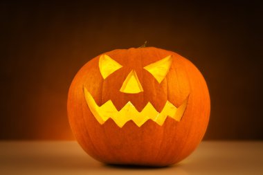 Cadılar Bayramı Balkabağı kafa korkunç yüzü ile nazar jack ürkütücü ve korkunç korku fener