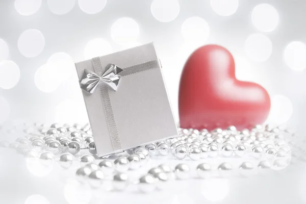 Christmas or valentines gift background — Stock Photo, Image