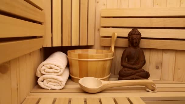 Sauna fayurveda simboli per il relax e la bellezza interiore ootage , — Video Stock