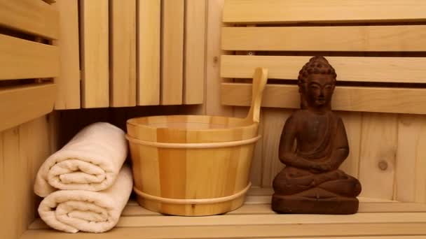Sauna fayurveda symboly pro uvolnění a vnitřní krása ootage, — Stock video