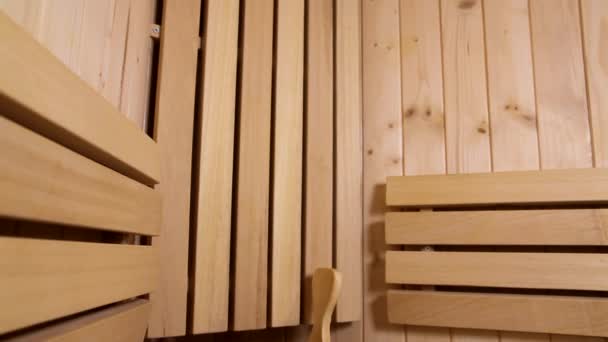 Lázně a wellness doplňky v sauně — Stock video
