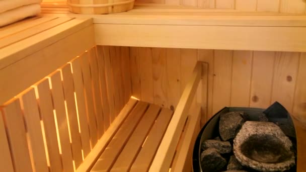 Finnische Sauna — Stockvideo