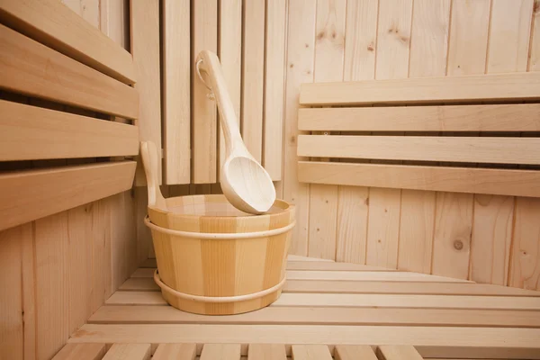 Sauna finlandais, bien-être et accessoires spa — Photo