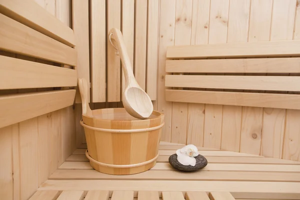 Finnische Sauna, Wellness und Wellness-Accessoires — Stockfoto