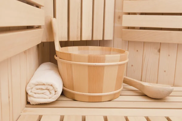 Finská sauna, welness a spa příslušenství — Stock fotografie