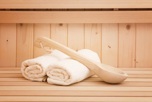 Finnische Sauna, Wellness und Wellness-Accessoires — Stockfoto