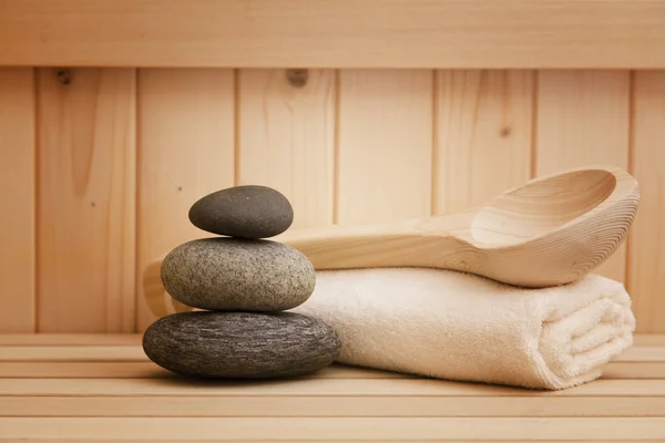 Finnische Sauna, Wellness und Wellness-Accessoires — Stockfoto