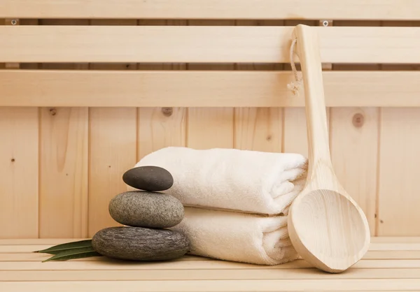 Finnish sauna , welness and spa accessories — Stock Photo, Image