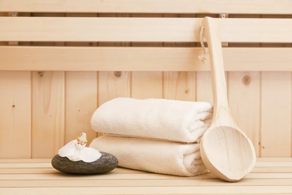 Finnische Sauna, Wellness und Wellness-Accessoires — Stockfoto