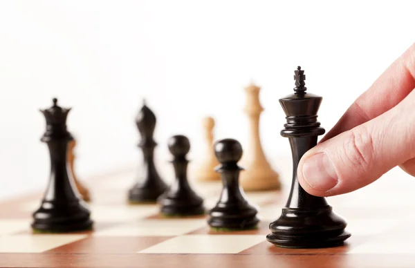 Giocare a scacchi in legno — Foto Stock