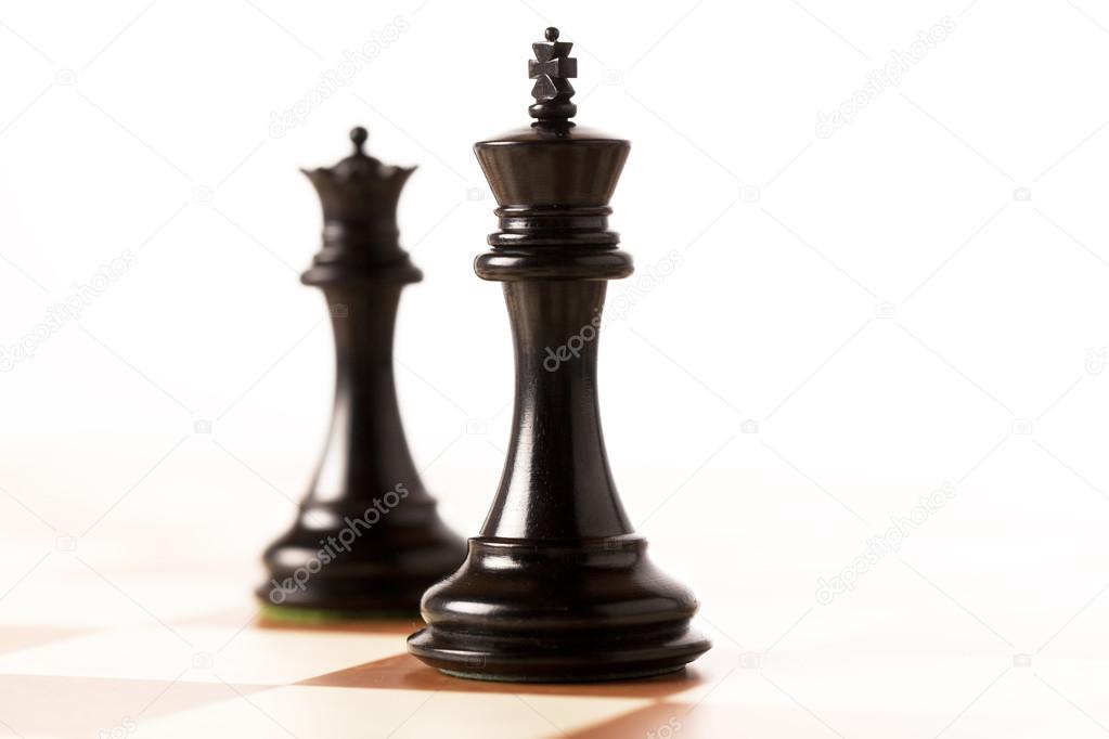 Black chess king and queen