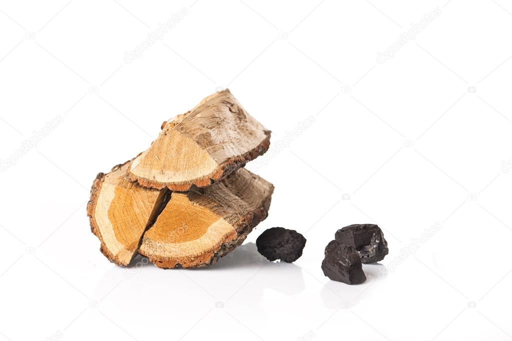 pile of firewood isolated on a white background