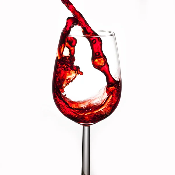Rozchlapać wina, wlewając wino czerwone — Zdjęcie stockowe