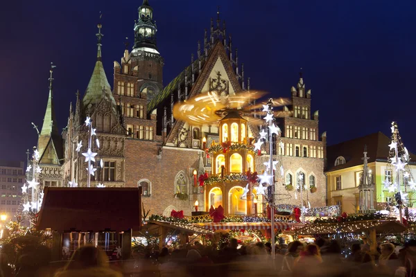 Christmas market in the Old Market Square in Wroclaw,Poland