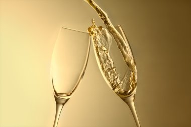 Özel günler kızartma için kutlama köpüklü şaraplar