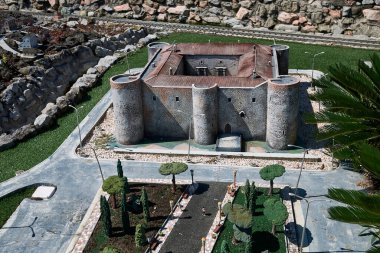 Rimini, İtalya - 20 Ağustos 2020: İtalya 'nın Miniatura' daki manzarası