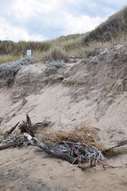 Lido Morelli, İtalya - 03 Eylül 2020: Kum tepelerinin görüntüsü