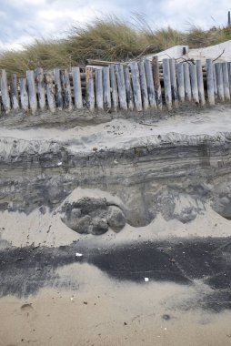 Lido Morelli, İtalya - 03 Eylül 2020: Kum tepelerinin görüntüsü