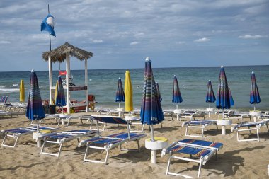 Lido Morelli, İtalya - 03 Eylül 2020 Lido Morelli plaj kulübünün görüntüsü