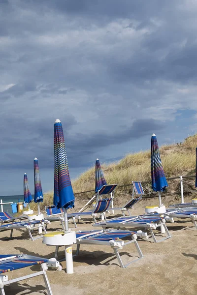 Lido Morelli Włochy Września 2020 Widok Plażowy Klub Lido Morelli — Zdjęcie stockowe