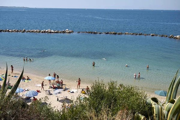 Taranto Italia Septiembre 2020 Vista Playa Desde Lungomare — Foto de Stock
