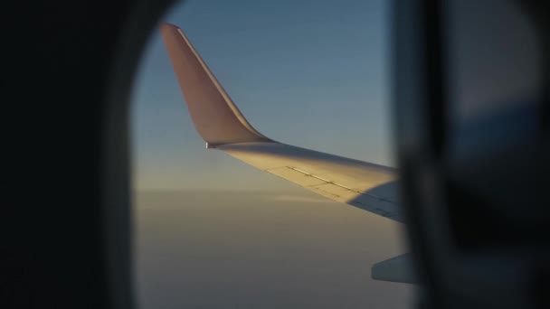 Airplane Flight Wing Airplane Flying Clouds Sky View Window Plane — Vídeo de Stock