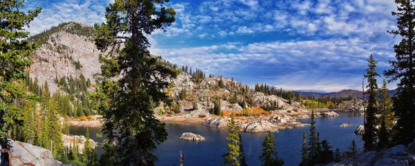 Lake Mary Panorama Views Hiking Trail Sunset Peak Great Western — Stock Photo, Image