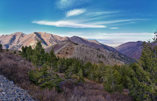 Butterfield Peak Απόψεις Της Περιοχής Oquirrh Προς Provo Tooele Utah — Φωτογραφία Αρχείου