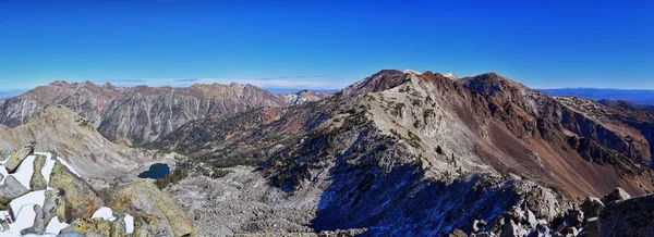 White Pine Lake Uitzicht Vanaf Trail Berglandschap Richting Salt Lake — Stockfoto