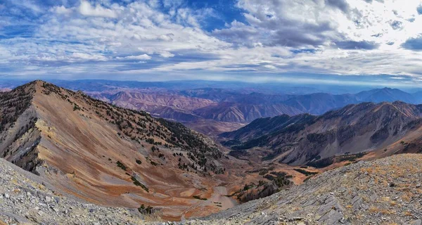 Provo Peak Vista Para Montanha Com Vista Para Topo Rock — Fotografia de Stock