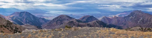 Provo Peak Uitzicht Bergen Naar Top Van Rock Canyon Door — Stockfoto