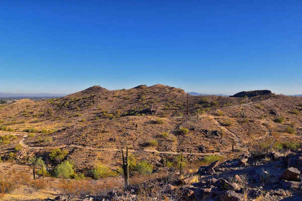 Phoenix Downtown Vom South Mountain Park Preserve Pima Canyon Wanderweg — Stockfoto