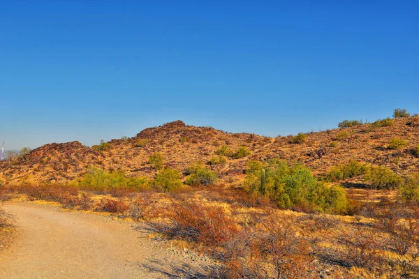 Phoenix Downtown South Mountain Park Preserve Pima Canyon Hiking Trail Stock Picture