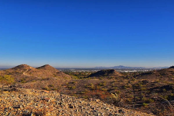 South Mountain Park Megőrzése Kilátás Pima Canyon Túraútvonal Phoenix Dél — Stock Fotó
