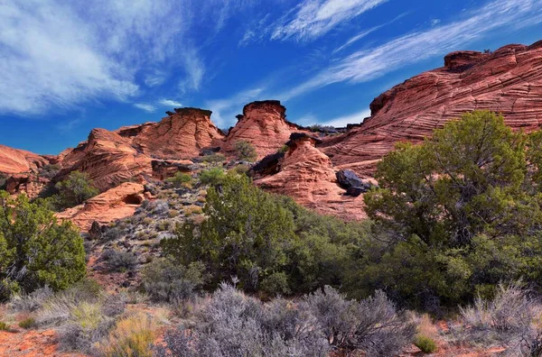 Padre Canyon Snow Canyon State Park Saddleback Tuacahn Deserto Trilhas — Fotografia de Stock