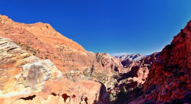 Padre Canyon, Kar Kanyonu Eyalet Parkı, Saddleback Tuacahn Çölü manzara yürüyüşü, Cliffs Ulusal Koruma Alanı Vahşi Doğası, St George, Utah, ABD. ABD.