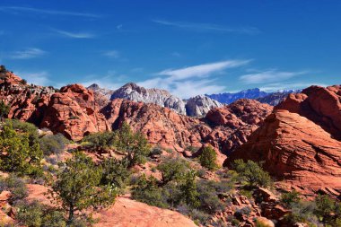 Padre Canyon, Kar Kanyonu Eyalet Parkı, Saddleback Tuacahn Çölü manzara yürüyüşü, Cliffs Ulusal Koruma Alanı Vahşi Doğası, St George, Utah, ABD. ABD.