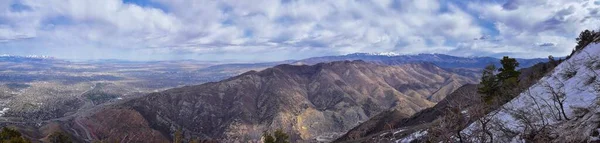 Widok Gór Skalistych Grandeur Peak Szlak Turystyczny Bonneville Linia Brzegowa — Zdjęcie stockowe