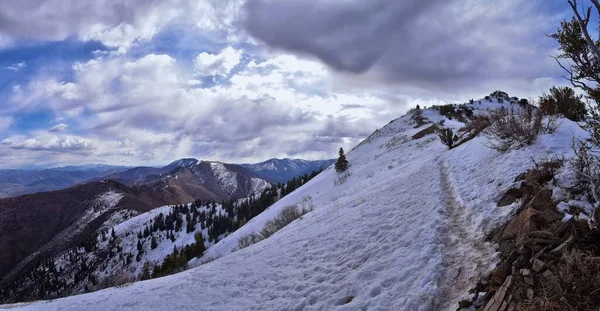 Montanhas Rochosas Vista Para Paisagem Trilha Caminhadas Grandeur Peak Bonneville — Fotografia de Stock