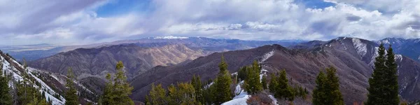 Pemandangan Pemandangan Rocky Mountains Dari Grandeur Peak Hiking Trail Bonneville — Stok Foto