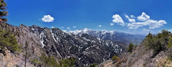 Wasatch Front Mount Olympus Peak Trilhas Caminhada Inspiradoras Vistas Primavera — Fotografia de Stock