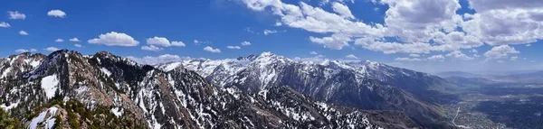 Wasatch Front Mount Olympus Peak Sendero Senderismo Inspiradoras Vistas Primavera — Foto de Stock
