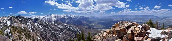 Wasatch Front Mount Olympus Peak Trilhas Caminhada Inspiradoras Vistas Primavera — Fotografia de Stock