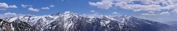 Wasatch Front Mount Olympus Peak Надихає Вид Весною Через Bonneville — стокове фото