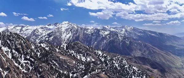 Wasatch Front Mount Olimp Szlak Turystyczny Peak Inspirujące Widoki Wiosną — Zdjęcie stockowe