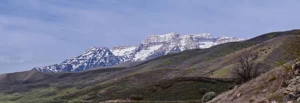 Mount Timpanogos Backside View Deer Creek Reservoir Panoramic Landscape View — Stockfoto