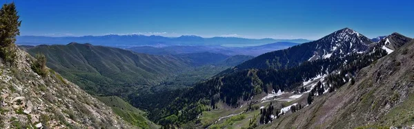 Lowe Peak Widoki Oquirrh Zakres Kierunku Salt Lake Valley Przez — Zdjęcie stockowe
