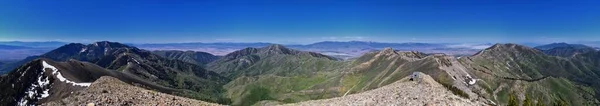 Rocky Mountains Lowe Peak Pemandangan Oquirrh Terhadap Utah Lake Timpanogos — Stok Foto