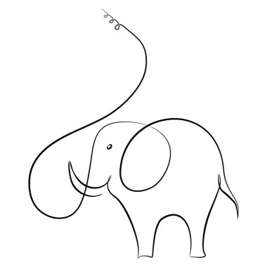 Çizgiyle çizilmiş bir fil 