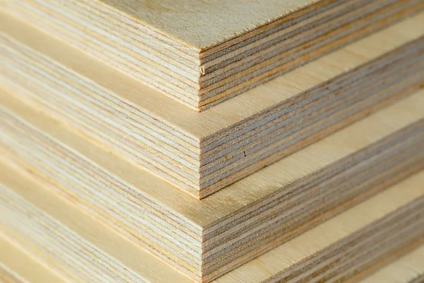 Makro plywood brädor staplade — Stockfoto